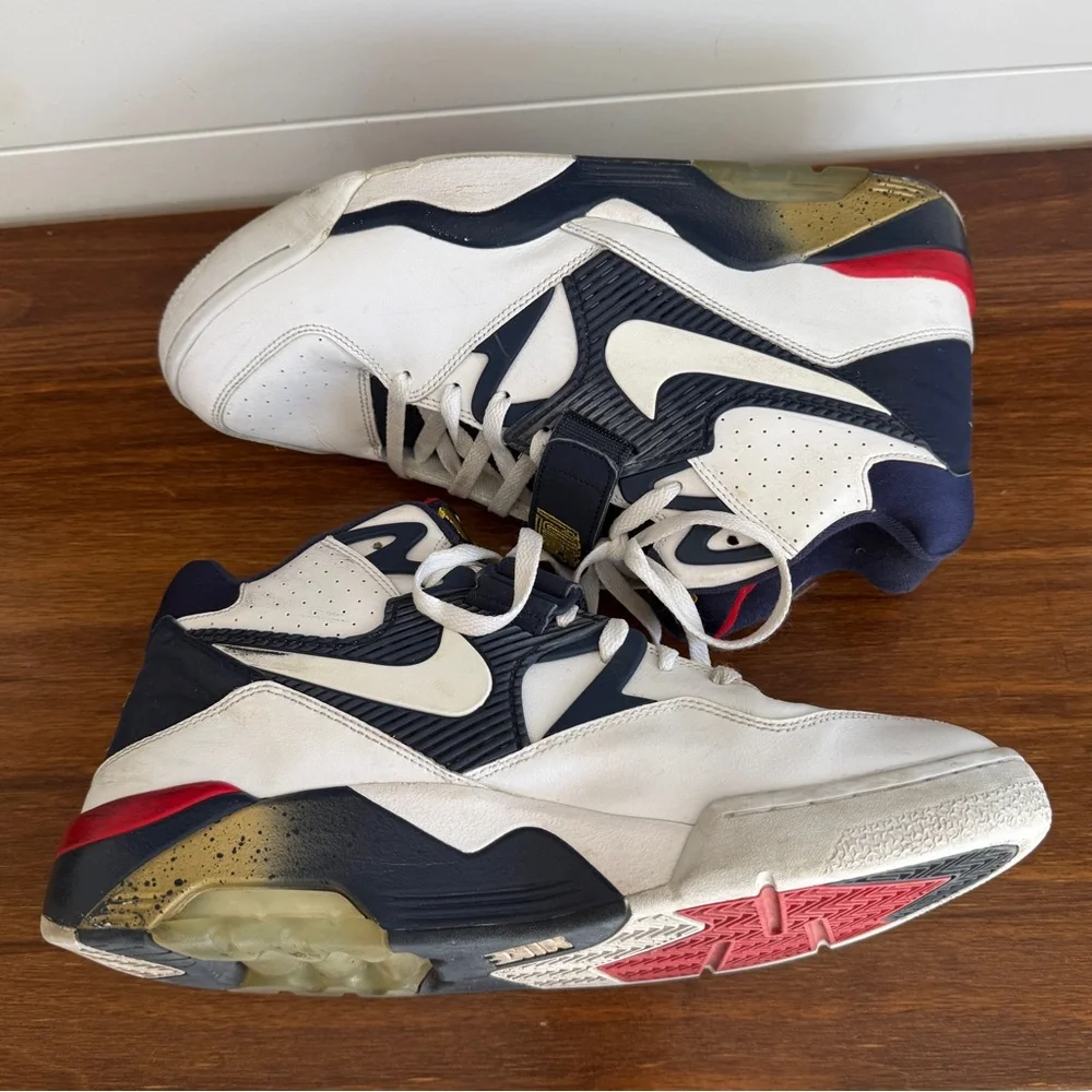 Nike Air Force 180 High Top Sneakers White Navy Red Size 13 Men Retro - Picture 4 of 8